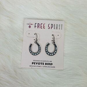 NWT Peyote Bird Free Spirit Sterling Silver Horseshoe Earrings Hook Backing